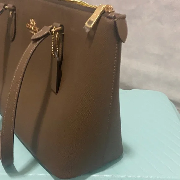 Coach Dark Brown Leather Tote - Picture 2 of 5